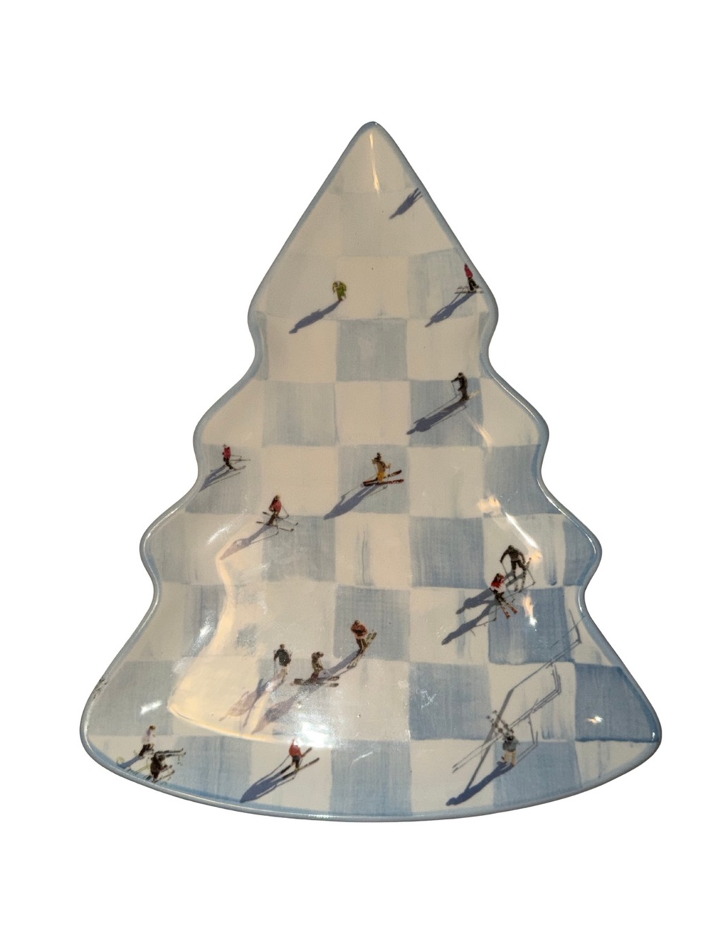 Mackenzie Childs Blue and White Tree-Shaped Decorative Plate - Gray Malin